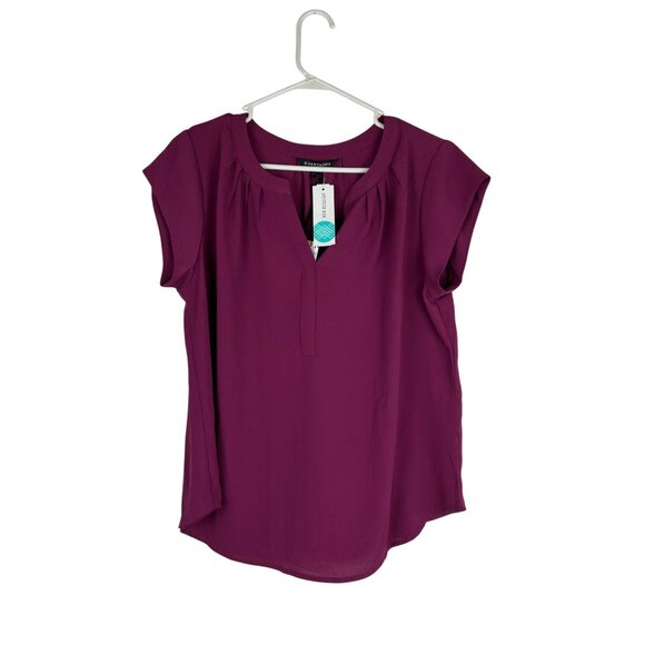 41 Hawthorn Morey Split Neck Short Sleeve Blouse Pink Large NWT - Picture 9 of 11